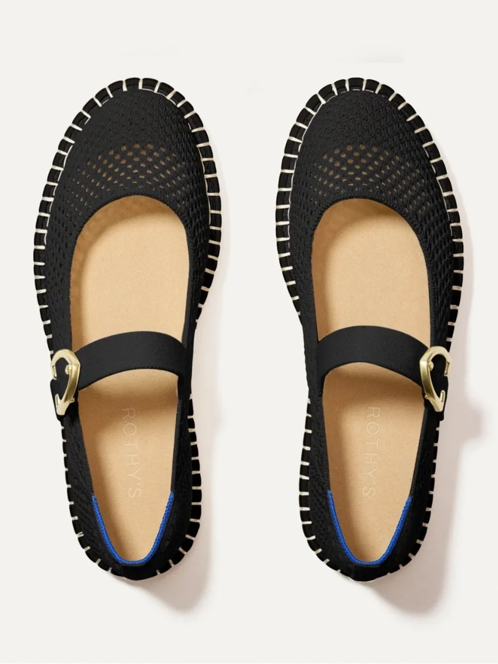 ROTHY’S The Espadrille Mary Jane Shoe Black Size 11 Washable Plush Footbed NEW
